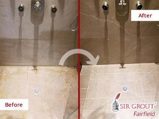 Before and after Picture of a Stone Sealing Process in New Canaan, CT