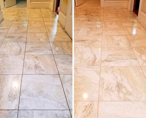 Before and After Picture of a Stone Honing Service in Westport, CT
