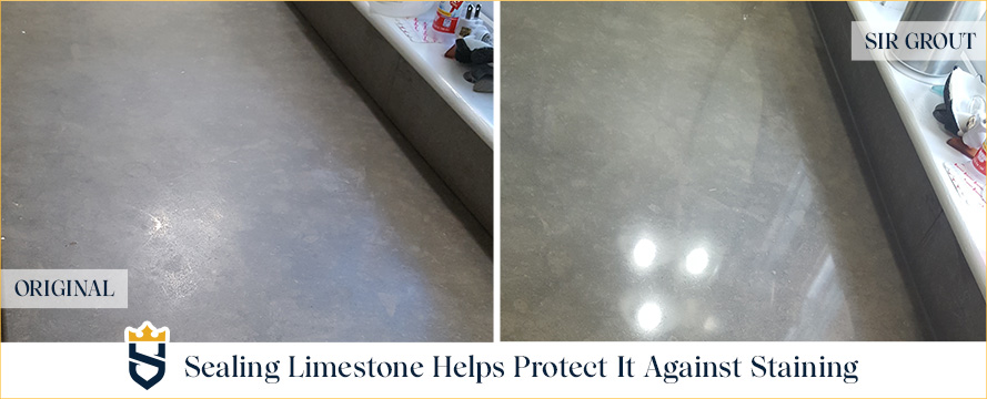 Limestone, as anyother natural stone, need special care and regular sealing Sealing limestone countertop helps protect it against staining and etching