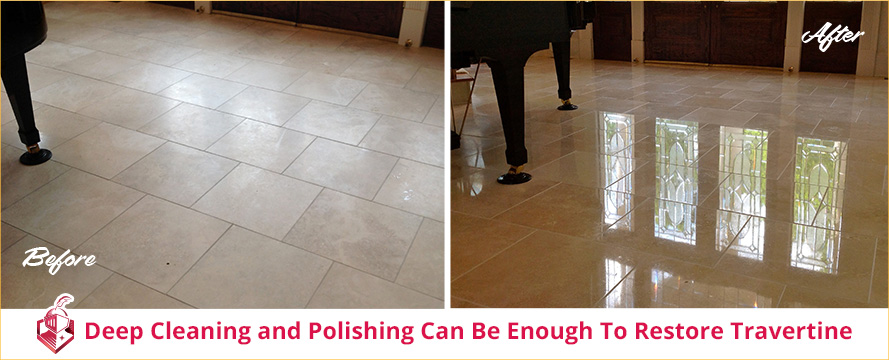 Deep Cleaning and Polishing Can Be Enough To Restore Travertine