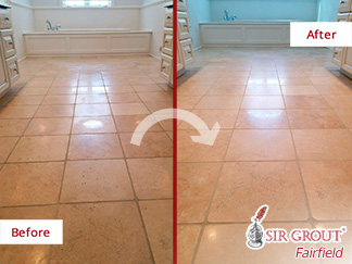 Before and after Picture of These Besmirched Floors Totally Rescued Thanks to Our Stone Honing Experts in Wilton, CT
