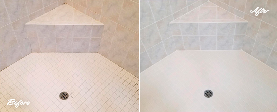 Before and After of this Shower Restoration in Greenwich, CT