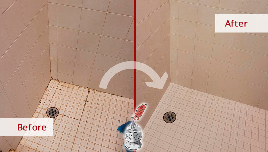 Shower Before and After Our Professional Hard Surface Restoration Services in Danbury, CT