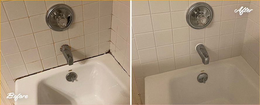 Before and After Our Shower Grout Restoration in Stamford, CT