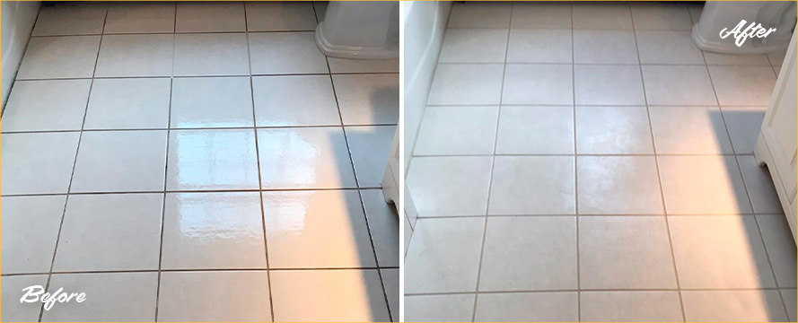 Bathroom Before and After a Superb Grout Sealing in Easton, CT