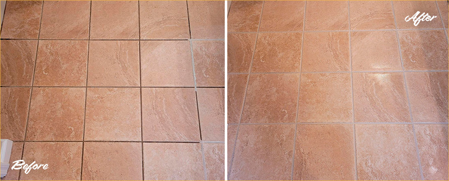 Bathroom Before and After a Remarkable Grout Sealing in Easton, CT