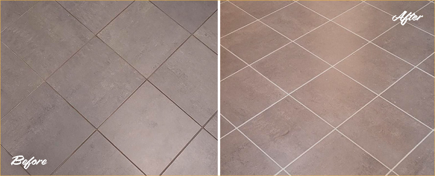 Bathroom Before and After Our Grout Cleaning in Westport, CT