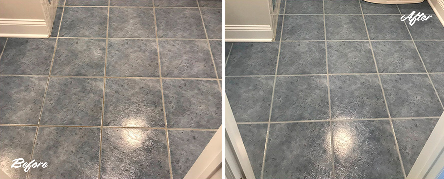Bathroom Floor Restored by Our Professional Tile and Grout Cleaners in Stamford, CT
