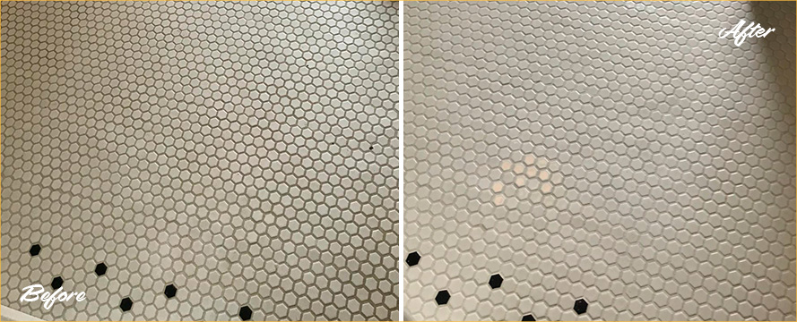 Floors Before and After Our Grout Sealing in Weston, CT