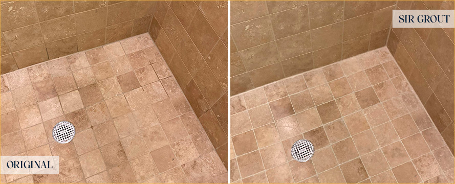 Shower Before and After a Superb Grout Sealing in Stamford, CT