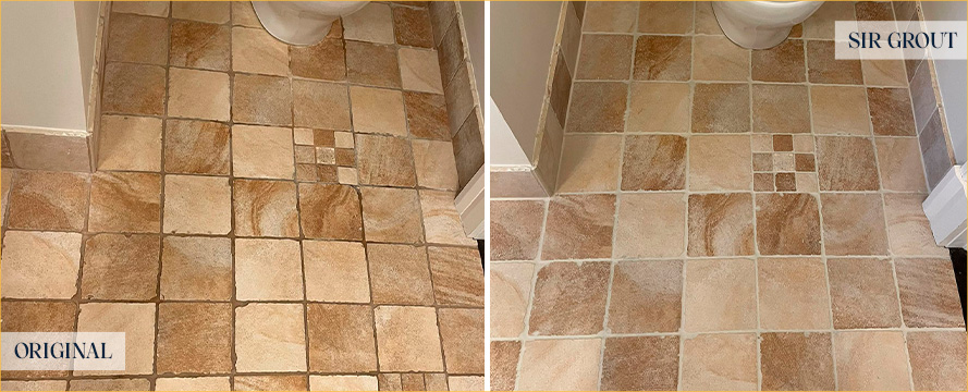Floor Before and After a Flawless Stone Cleaning in New Canaan, CT