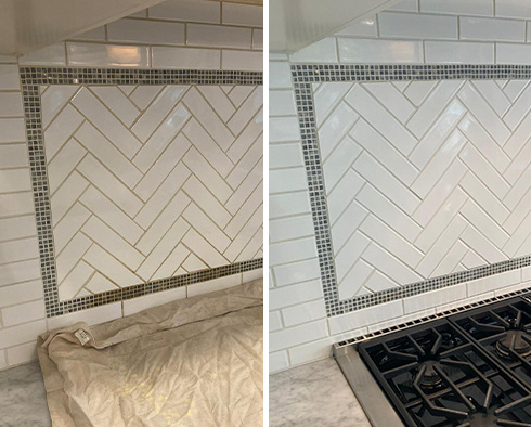 Kitchen Before and After Our New Canaan Hard Surface Restoration Services