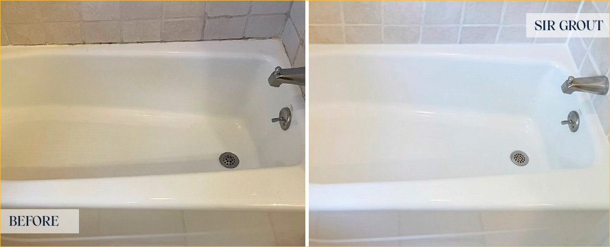 Shower Before and After an Excellent Grout Cleaning in Stamford, CT