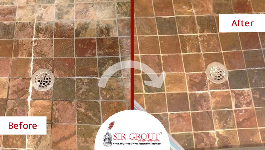 Tile Cleaning Spruces Up Redding Customer's Slate Shower Floor