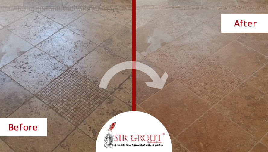 How We Saved This Fairfield Home's Old Travertine Bathroom Floor with a Stone Sealing Treatment