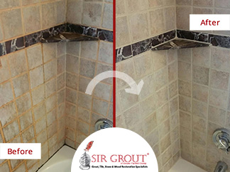 Marble Shower in Darien, Connecticut Undergoes an Extreme Transformation with a Grout Sealing Service