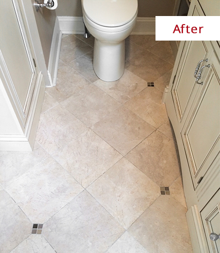 Bathroom Stone Floor Restored in Fairfield, CT