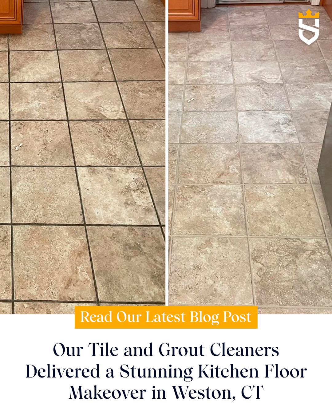 Our Tile and Grout Cleaners Delivered a Stunning Kitchen Floor Makeover in Weston, CT