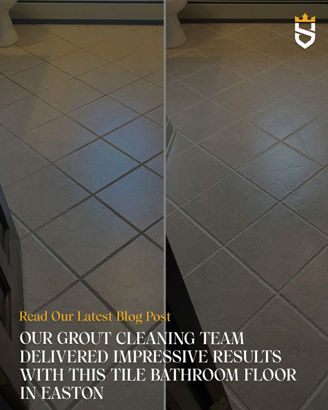 Our Grout Cleaning Team Delivered Impressive Results with This Tile Bathroom Floor in Easton