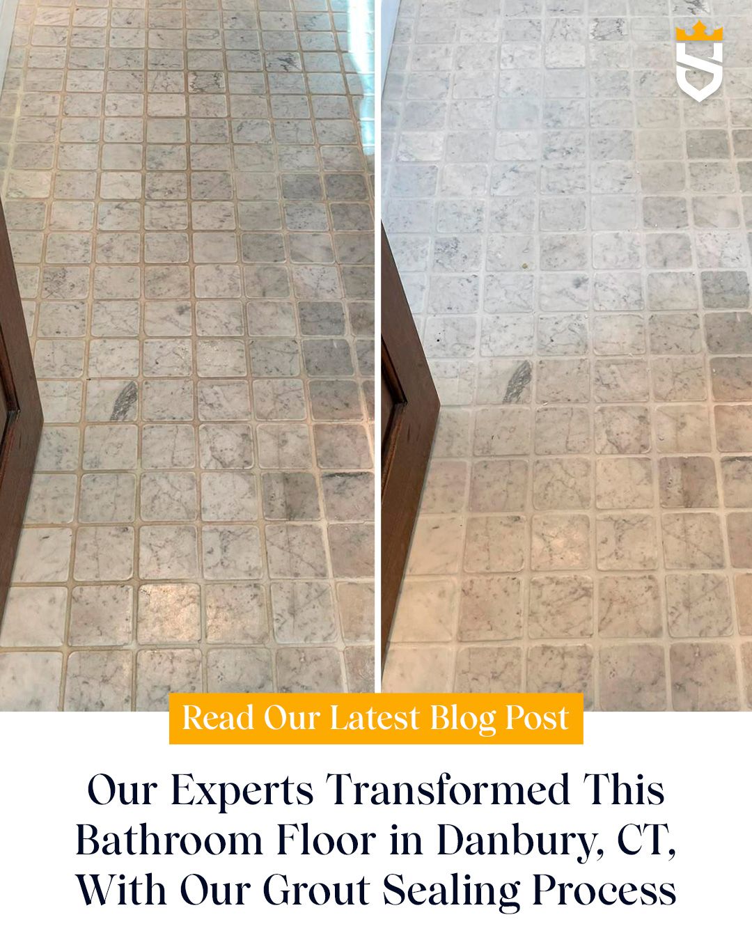 Our Experts Transformed This Bathroom Floor in Danbury, CT, With Our Grout Sealing Process