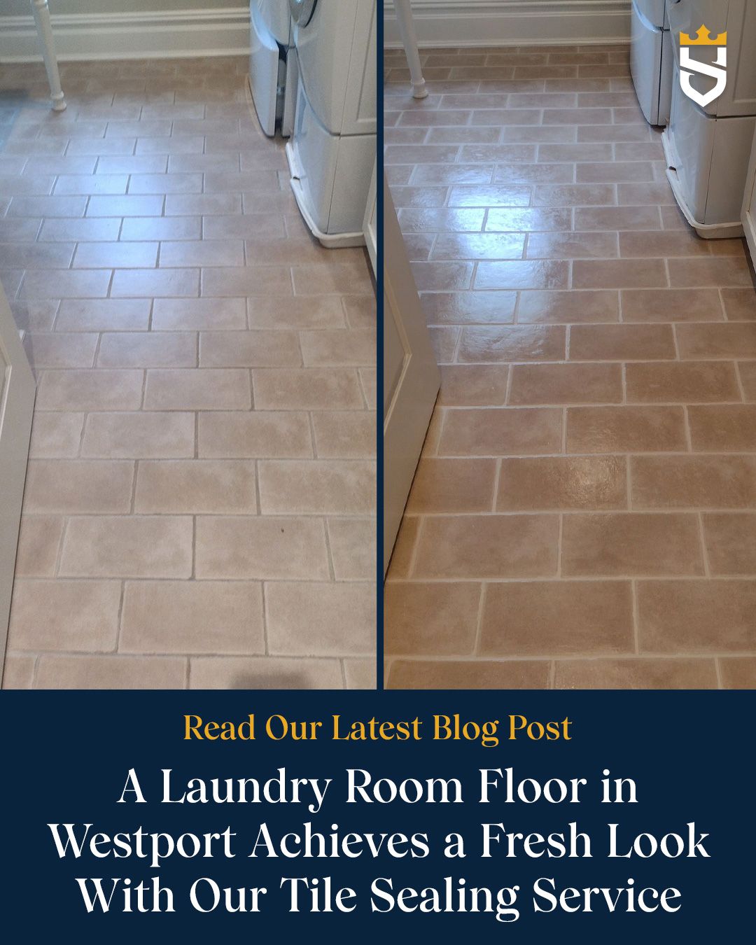 A Laundry Room Floor in Westport Achieves a Fresh Look With Our Tile Sealing Service